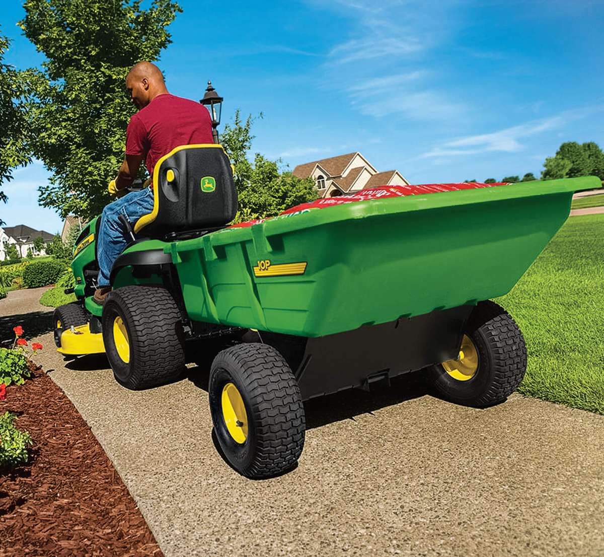 John Deere Mehrzweckanhänger aus Polyethylen als Anbaugerät 160 l in